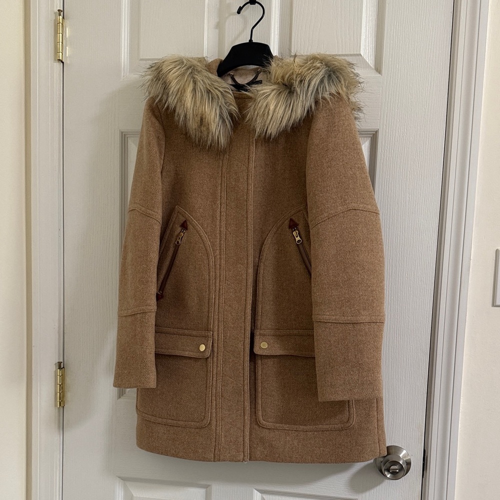 J Crew Parka in stadium-cloth wool